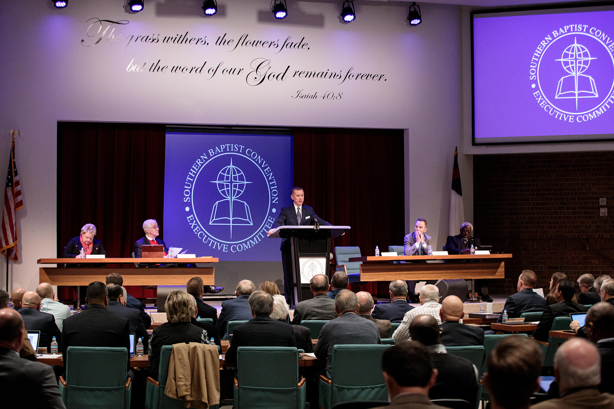 Undated photo of Mike Stone chairing the SBC Executive Committee.