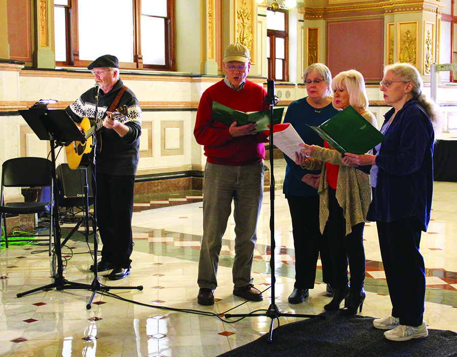 The Majestic Praise and Worship Choir of Springfield performs Christmas carols.