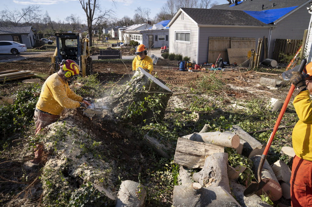 North Carolina Baptists on Mission disaster relief volunteers at work in Mayfield, Ky., Dec. 14. Photos by Morgan Bass