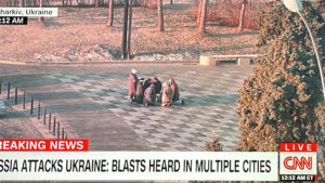 CNN's cameras caught the Ukrainian Baptist group in prayer before the square was shelled.