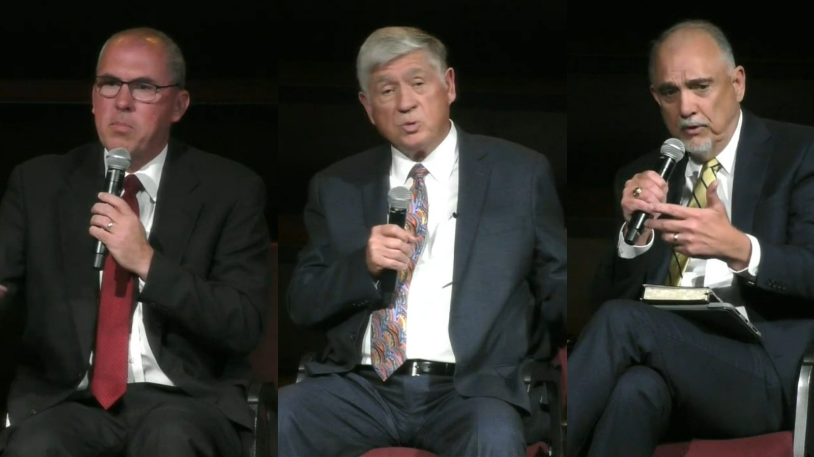 Bart Barber, Robin Hadaway, and Tom Ascol. Taken from panel discussion video. (TBP)