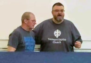 Joe is one of two adults recently baptized by the church. 
