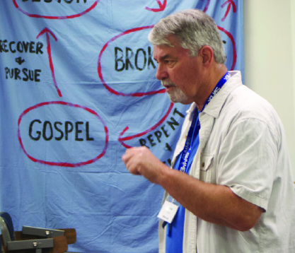 Lonnie Trembly has served at Super Summer since 1997. Here he teaches the 3 Circles method of faith sharing. 