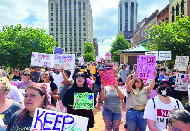 A pro-choice rally held last summer near the Old State Capitol in downtown Springfield, IL.