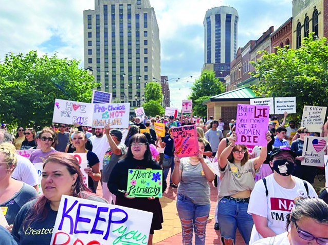 A pro-choice rally held July 9 near the Old State Capitol in downtown Springfield, IL.