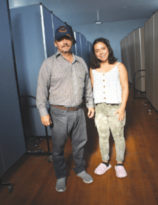 Benardino and his daughter, Franchesca, make a temporary home at Starting Point Church in Chicago. 