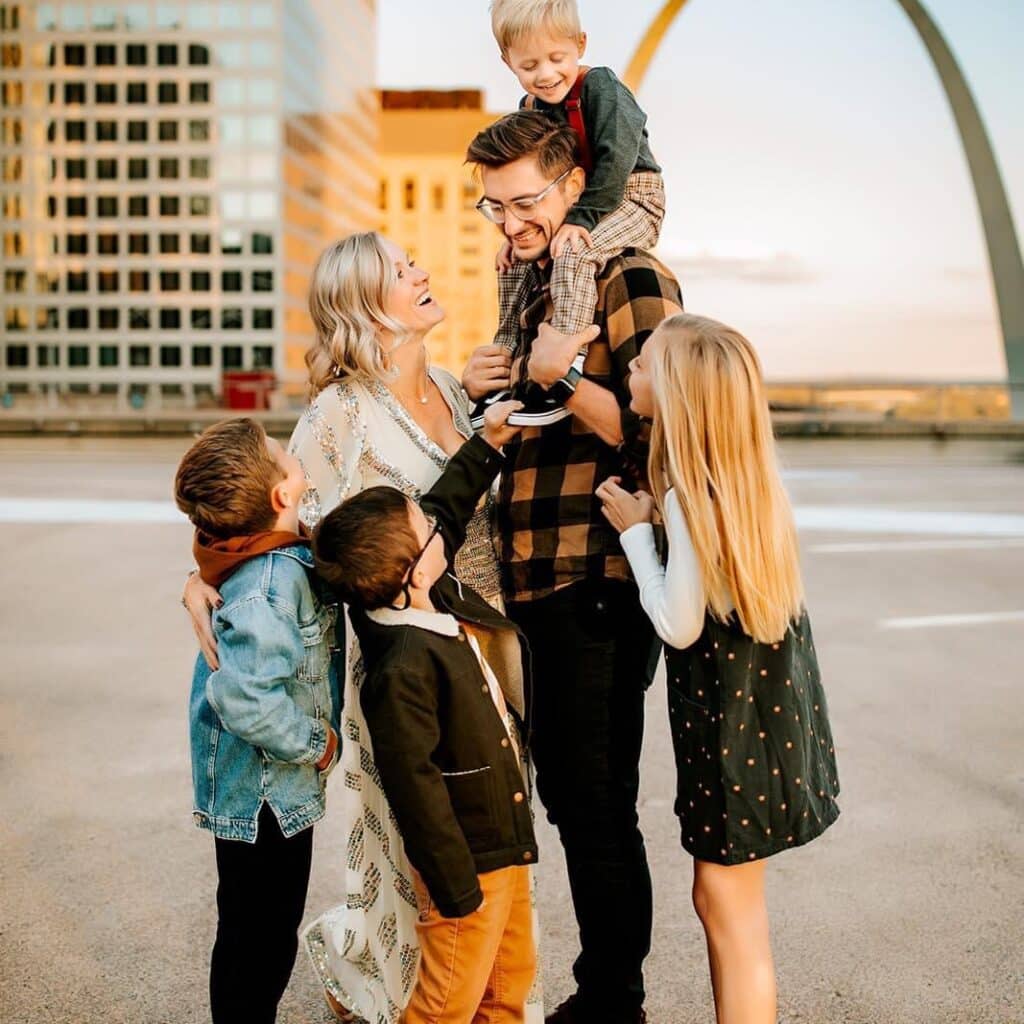 The Johnstons on a family outing to St. Louis.